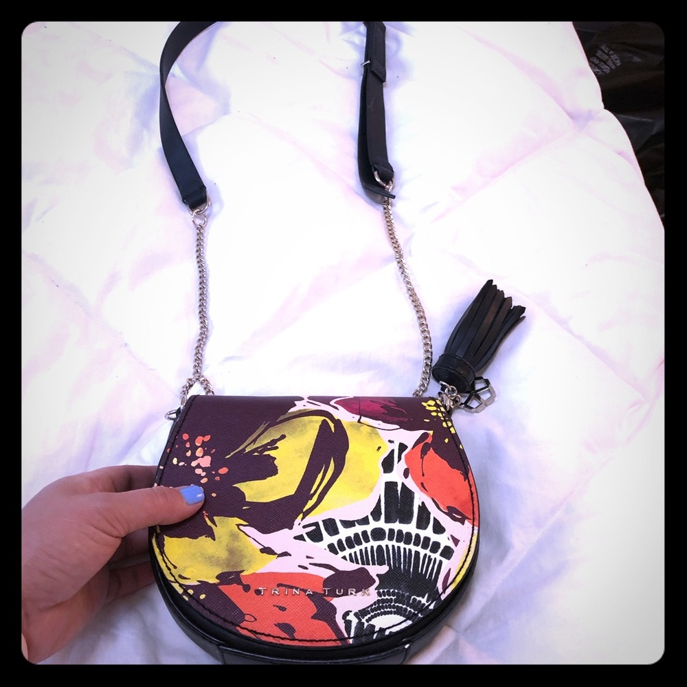 Trina Turk leather crossbody saddle bag